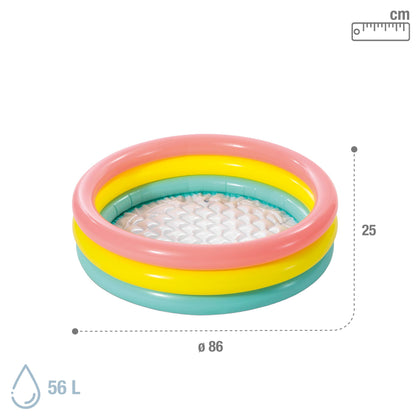 Intex 58924EP 34in x 10in Sunset Glow Soft Inflatable Baby Swimming Pool