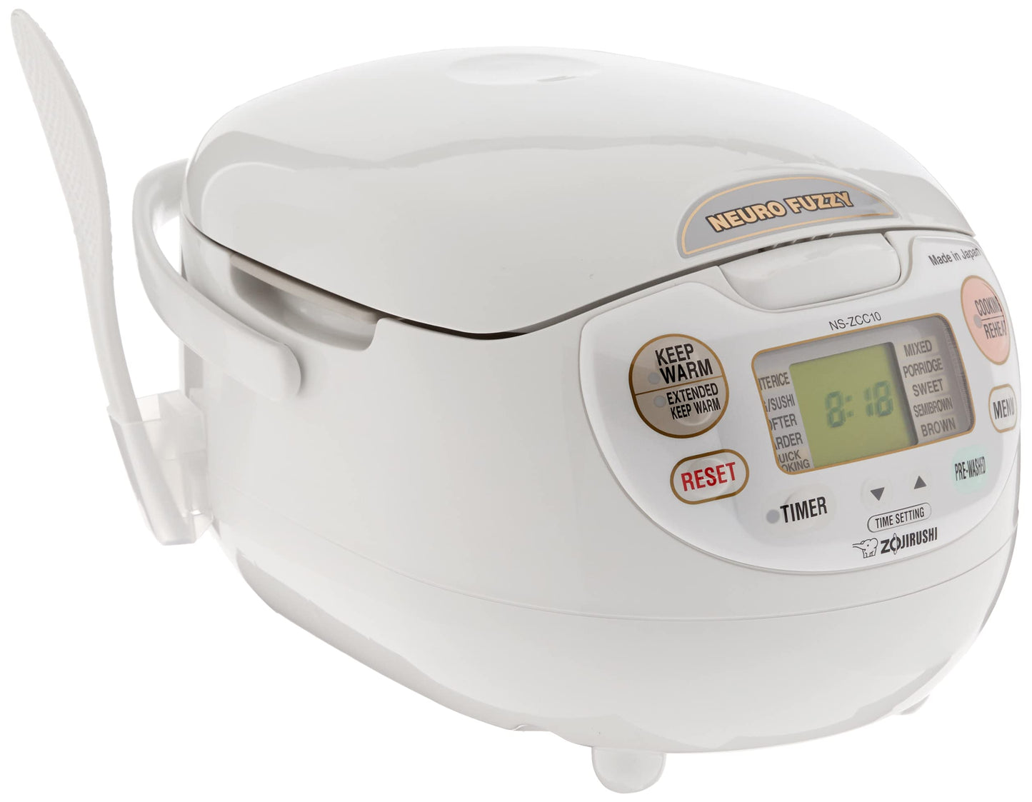 Zojirushi NS-ZCC10 5.5-Cup Neuro Fuzzy Rice Cooker And Warmer In Premium White Zojirushi