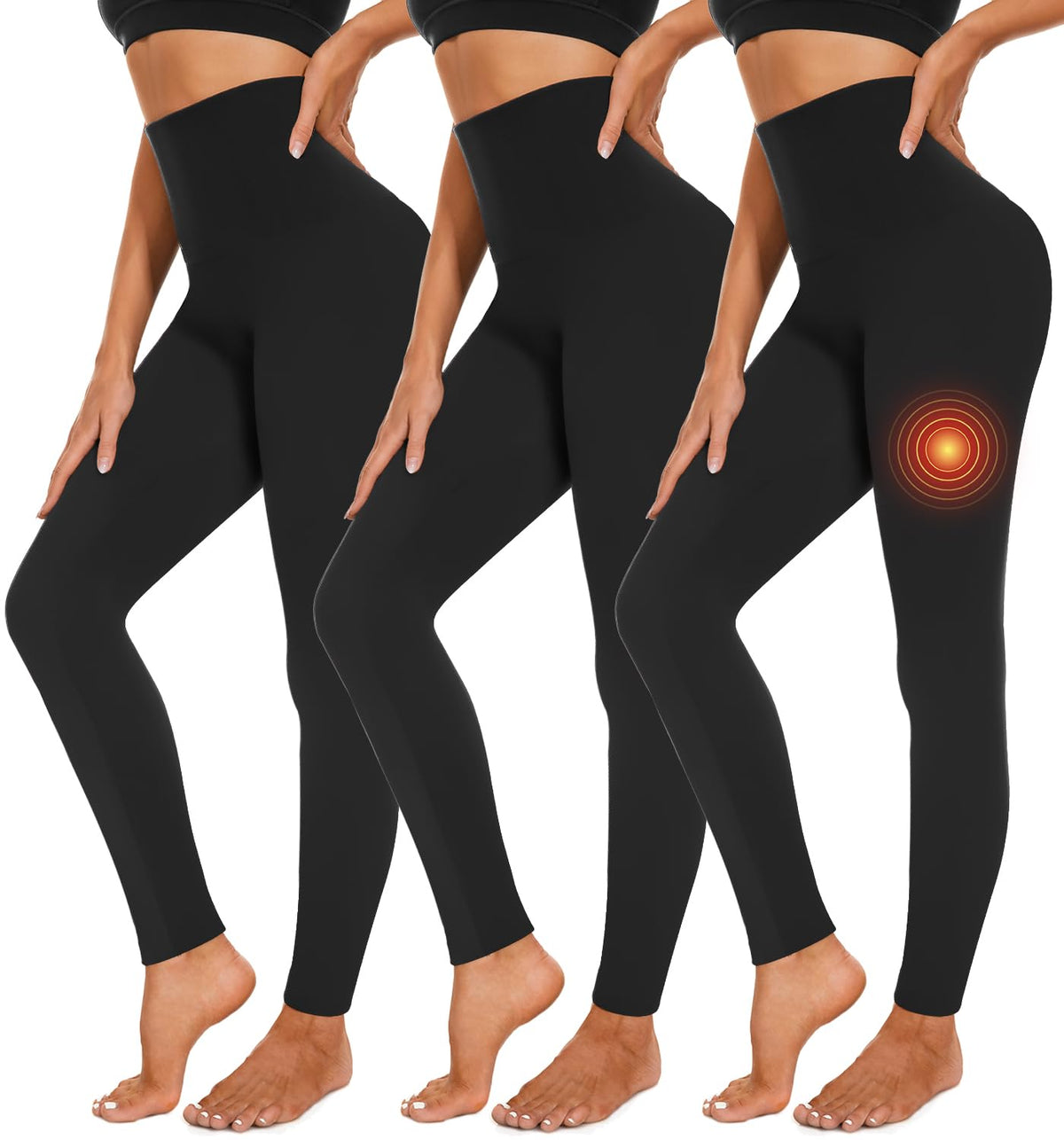 3 Pack Fleece Lined Leggings Women High Waisted Warm Winter Yoga Pants for Women Thermal Running Workout Leggings 🍁 All In One Marketplace Canada