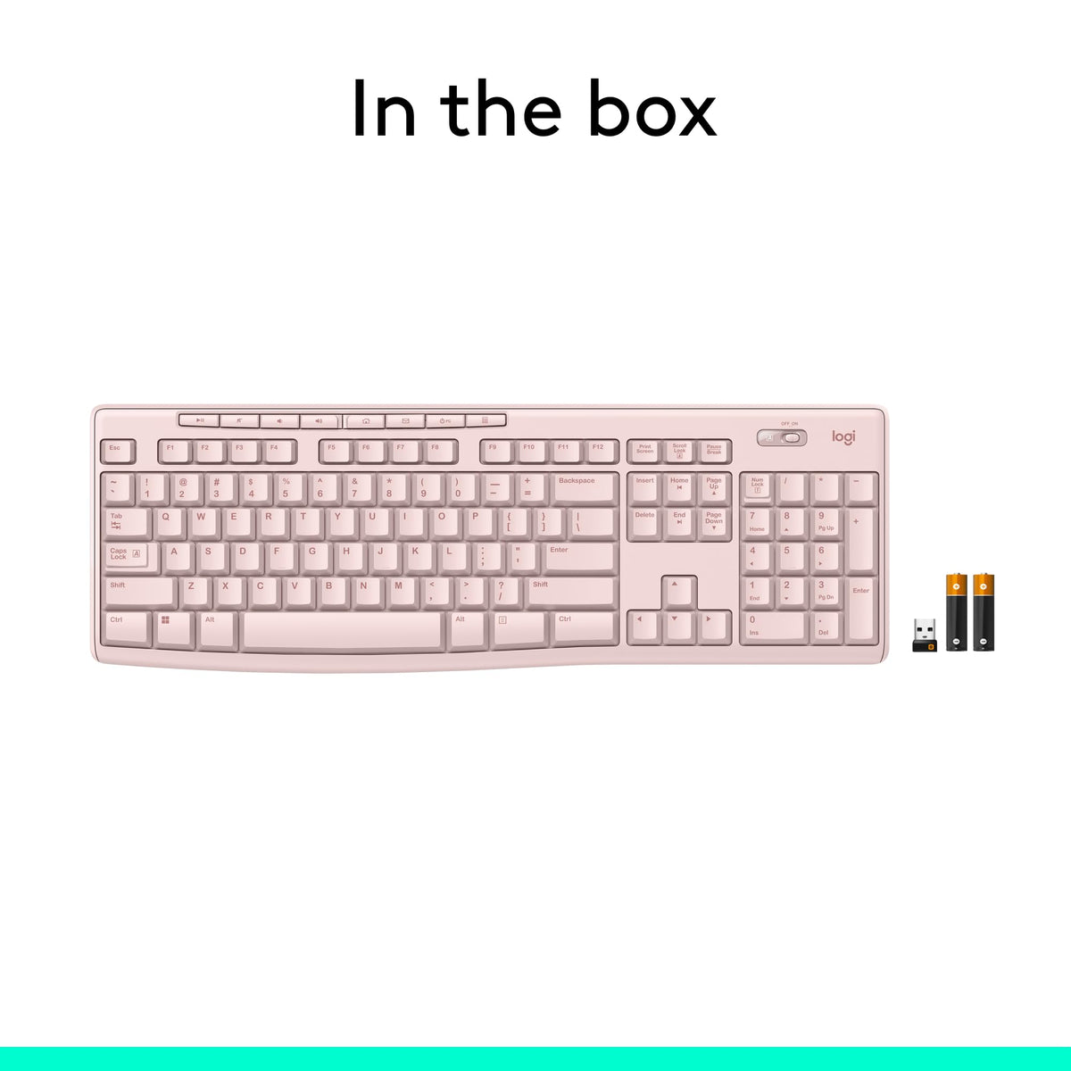 Logitech K270 Full Size Wireless Keyboard for Windows - Rose