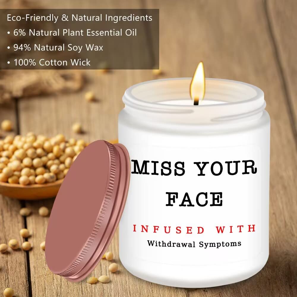 Homsolver Gifts for Women, Men, Friends, Sister, Bestie, Christmas Birthday Candles for Her Him, Unique Friendship Gift for Friend, Miss Your Face Scented Candle 🍁 All In One Marketplace Canada