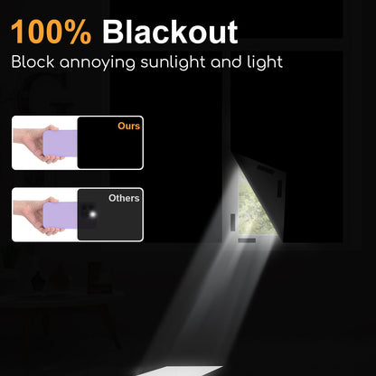 Blackout Curtains for Bedroom - 200x145 cm Portable Blackout Blinds Curtain for Any Windows -100% Blackout Shades Window Film -Temporary Blackout Shades for Baby Nursery,Dorm Room,Travel or Office Use
