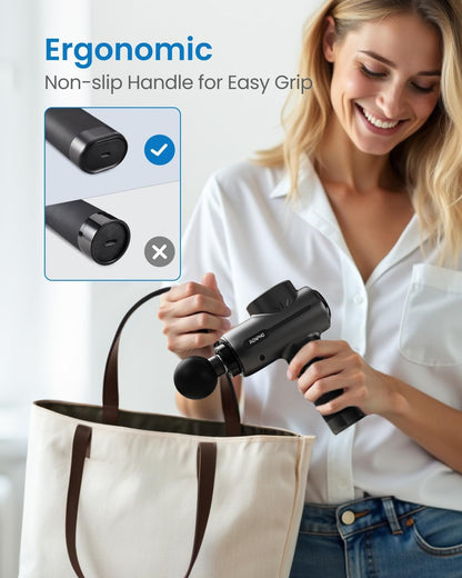 RENPHO Massage Gun, Powerful Massager Gun for Athletes, Percussion Massage Gun, Portable Hand held Electric Massager for Back, Carry Case, Gifts for Men Women, Active - Available at All In One Marketplace Canada