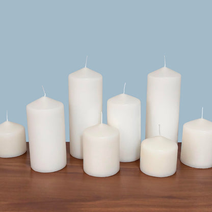 Stonebriar Unscented White Tall Pillar Candles, 65 Hour Burning Candle Pillars, Perfect for Decor, Weddings, Emergencies 3" X 6", 6 Count Stonebriar