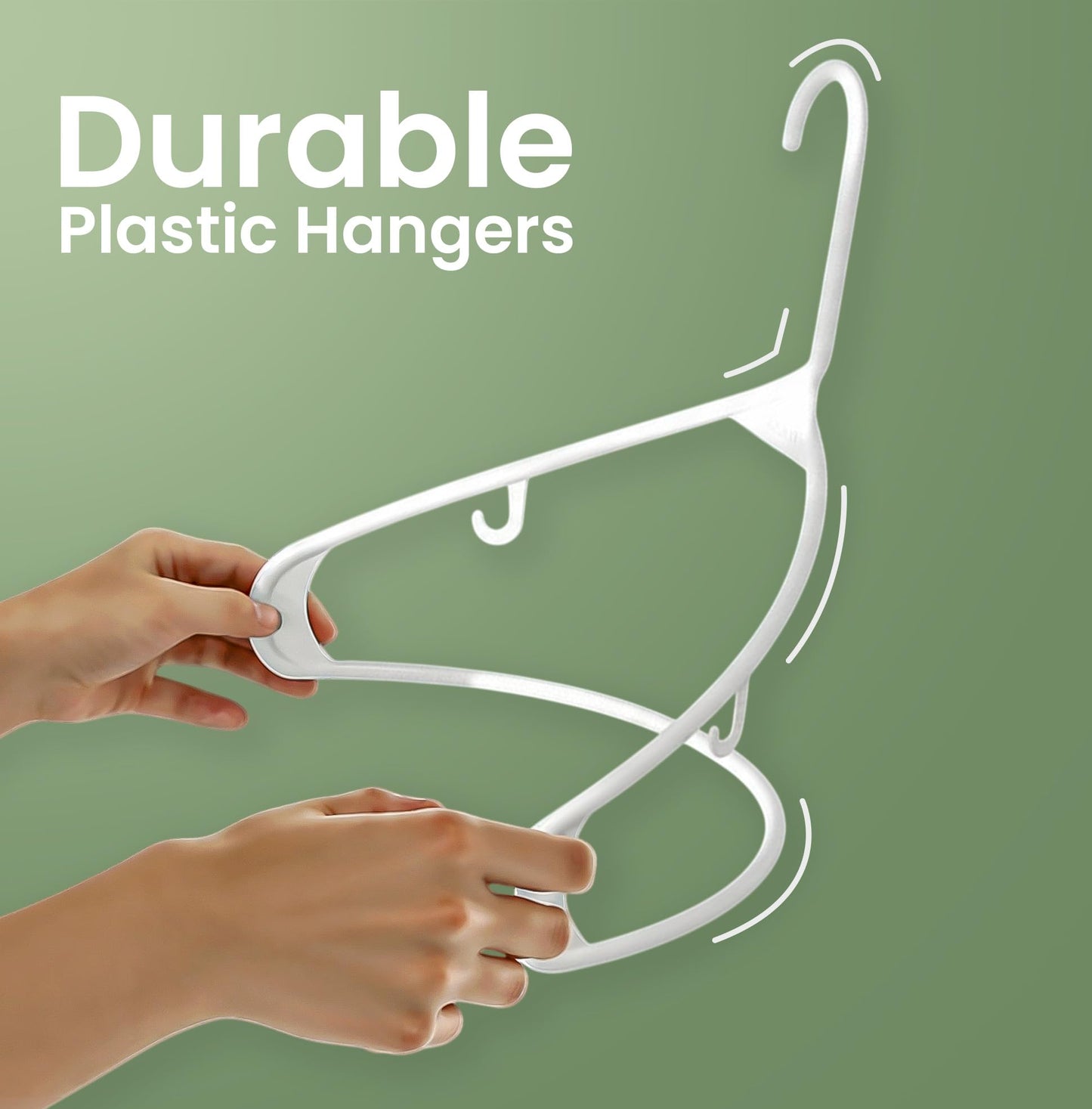 Utopia Home Plastic Hanger, 50 Pack, White Clothes Hangers with Hooks, Durable Heavy Duty Coat Hangers for Shirts, Pants, Skirts, Jackets, Blouses, Dresses, and Everyday Closet Organization - Available at All In One Marketplace Canada