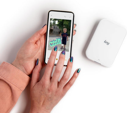 Canon Ivy 2 Mini Photo Printer (Mini Blue), Bluetooth Portable Smartphone Printer for iOS & Android, Bundle with 10 Zink Sticky-Back Photo Prints, LED Light Bar, Protective Case & USB Cable 🍁 All In One Marketplace Canada