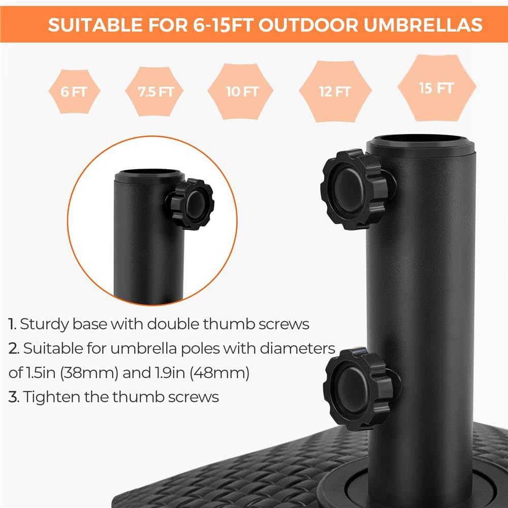 Yaheetech Fillable Mobile Umbrella Base, 4 Wheels, 123lb Capacity, Black 🍁 All In One Marketplace Canada