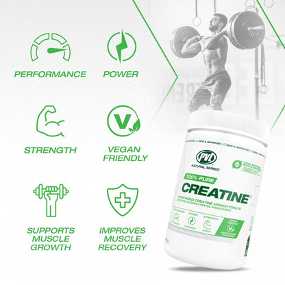PVL 100% Pure Creatine Monohydrate Powder – Micronized Supplement for Women & Men, Unflavoured Amino Acids & Beta Alanine Friendly, Informed-Choice Tested, 1000 g (200 Servings)