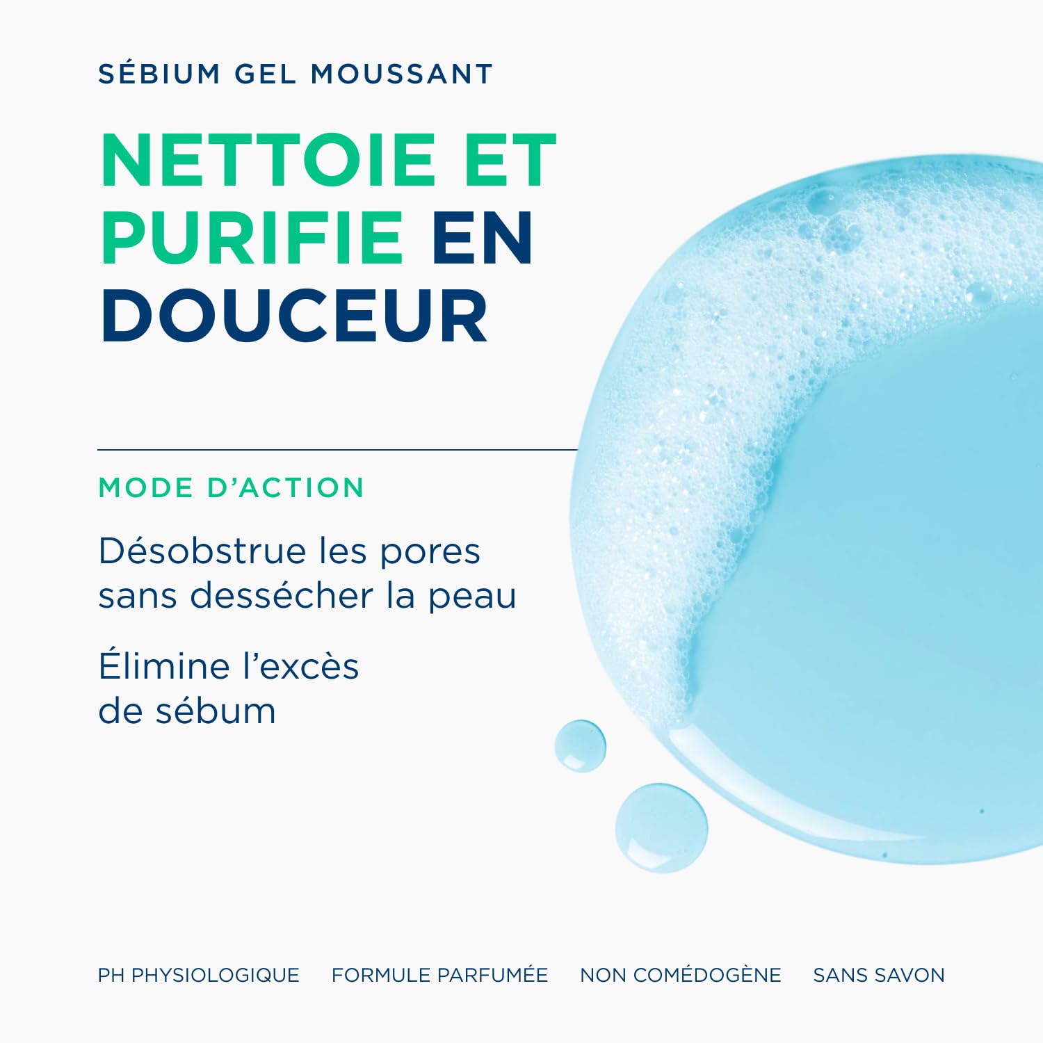 Bioderma Sébium Foaming Gel Gentle Face Cleanser Pump, Makeup Removing Cleanser, Skin Purifying Face Wash for Combination to Oily Skin - Available at All In One Marketplace Canada