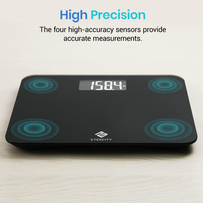 Etekcity High Precision Digital Body Weight Bathroom Scale with Ultra Wide Platform and Easy-to-Read Backlit LCD, 440 Pounds, Black