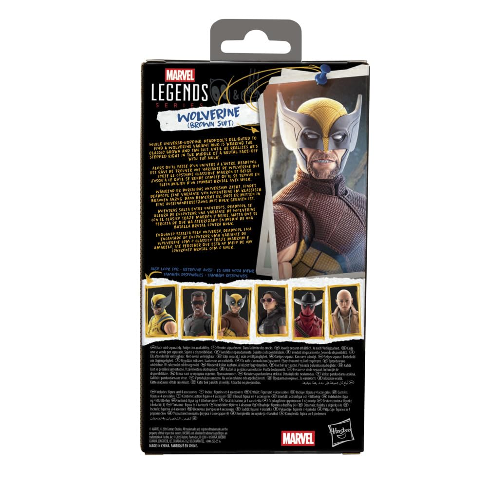 Marvel Legends Series Wolverine (Brown Suit), Marvel Studios' Deadpool & Wolverine Movie Collectible 6-Inch Action Figure Gift