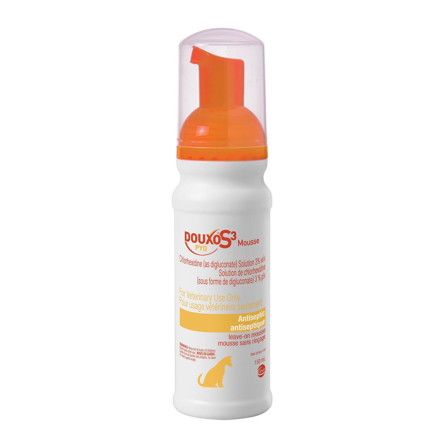 Douxo S3 Pyo Mousse, Contains 3% Chlorhexidine, for Dogs, 5.1 fl. oz. (150mL)