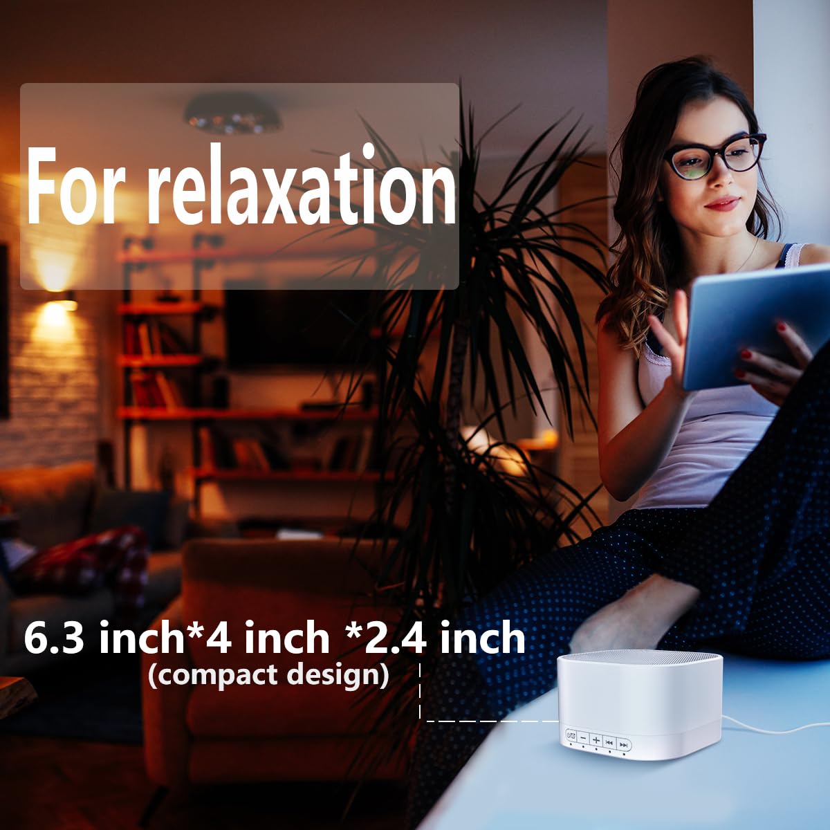 Magicteam Sleep Sound White Noise Machine with 20 Natural Soothing Sounds and Memory Function 32 Levels of Volume Powered by AC or USB and Sleep Timer Sound Therapy for Baby Kids Adults (White) - Available at All In One Marketplace Canada