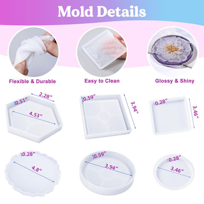 LET'S RESIN Resin Coaster Molds Kit, 16oz Epoxy Starter Kit for Beginners 🍁 All In One Marketplace Canada