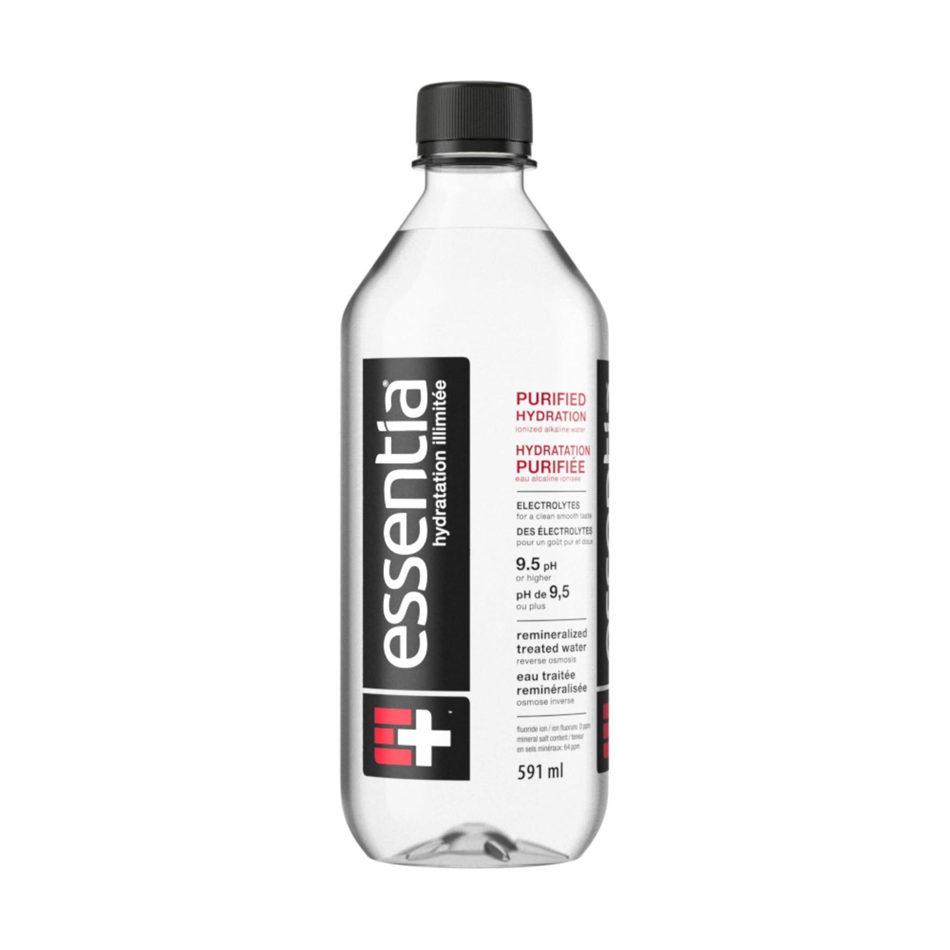 Essentia Ionized Alkaline Water 9.5 pH – Electrolyte-Enhanced Hydration, 24-Pack of 591ml Bottles