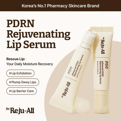 Dr. Reju-All Advanced PDRN Rejuvenating Lip Serum - Hydrating Lip Balm with Lipozip PDRN for Glowy, Dewy Lips - Gentle Exfoliating & Smoothing Lip Moisturizer - Hibiscus & Lactic Acid - 10ml - Available at All In One Marketplace Canada
