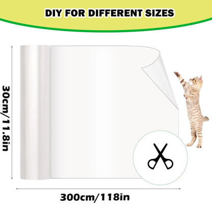 Cat Scratch Protector 11.8" x 118" Self-Adhesive Single Side Furniture Protectors from Cats Scratch, Cat Couch Scratch Protector, Transparent DIY Cutting Anti Scratch Furniture Protector