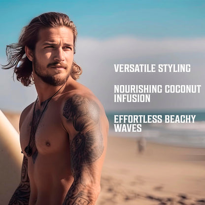 Viking Revolution Sea Salt Hair Spray for Men - Coconut - 260ml - Texturizing With Kelp, Aloe Vera & Red Algae Extract - Adds Volume & Texture for Beach Hair