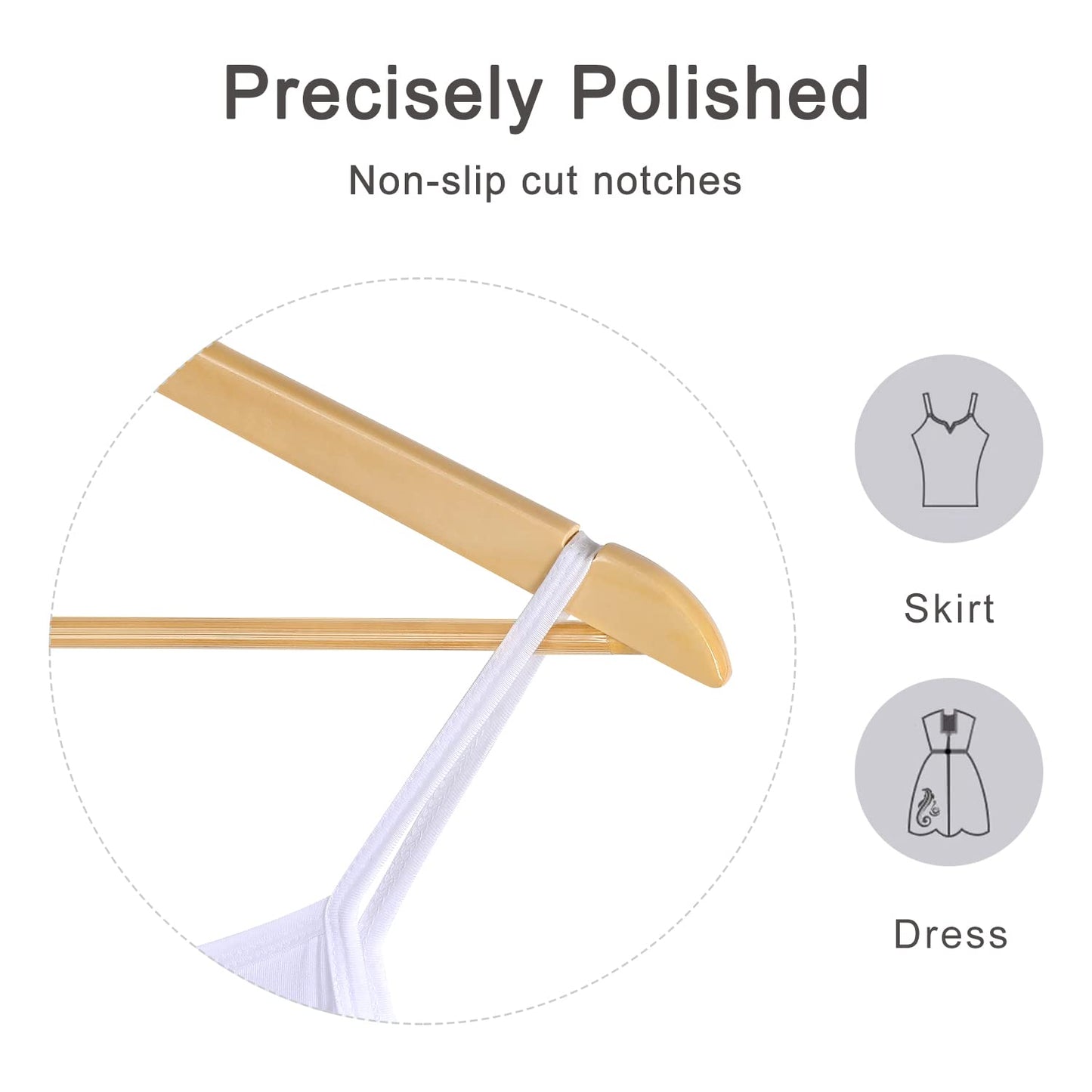 TOPIA HANGER Wooden Hangers (30 Pack), Natural Wooden Coat Hangers with Non Slip Pants Bar, 360°Swivel Hook and Shoulder Notches for Suit, Jacket, Pants, Smooth Finish Clothes Hangers - CT34N30 - Available at All In One Marketplace Canada