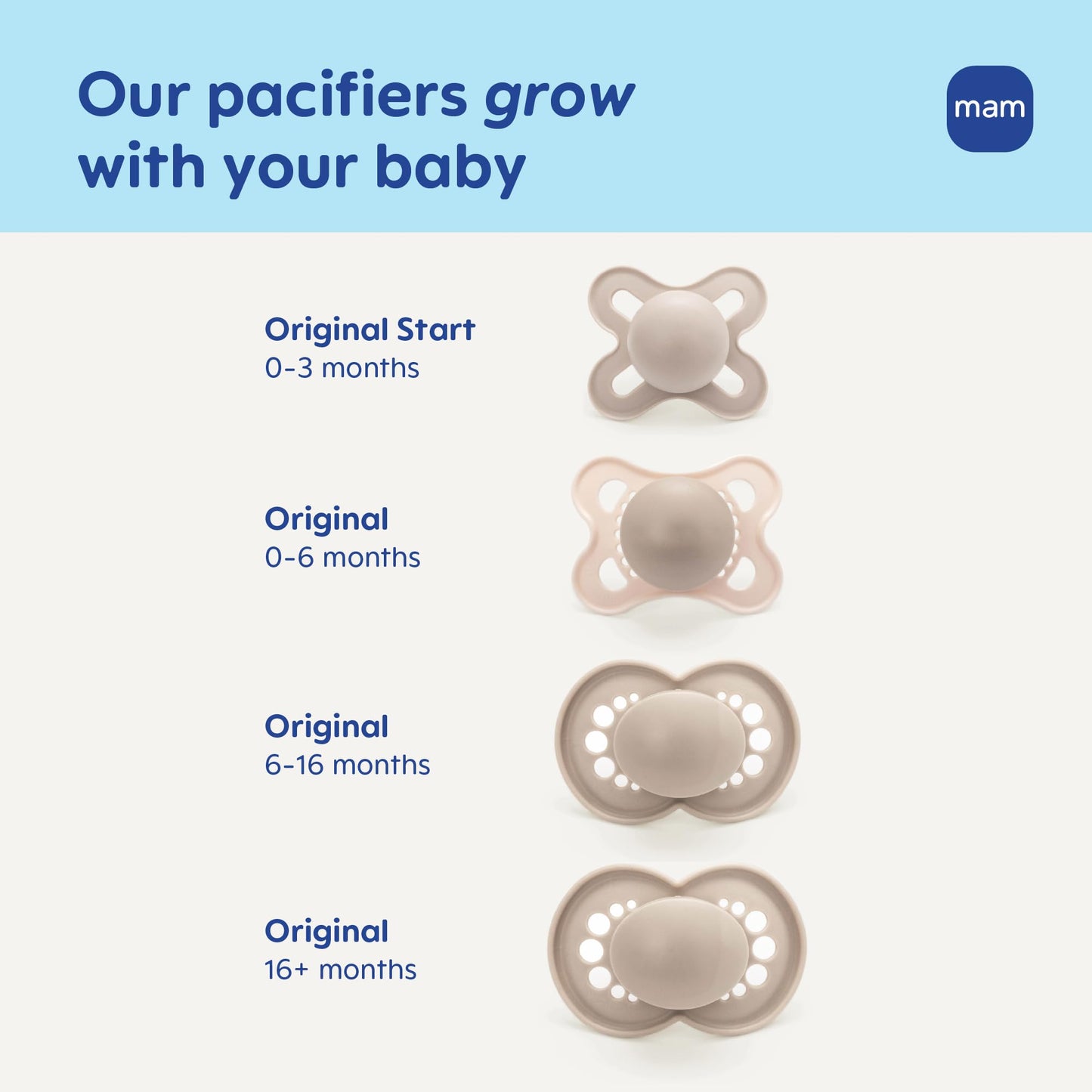 MAM Original Start Baby Pacifiers 0-3 Mths Skin Soft Silicone, 4 Pack 🍁 All In One Marketplace Canada