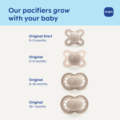 MAM Original Start Baby Pacifiers 0-3 Mths Skin Soft Silicone, 4 Pack 🍁 All In One Marketplace Canada