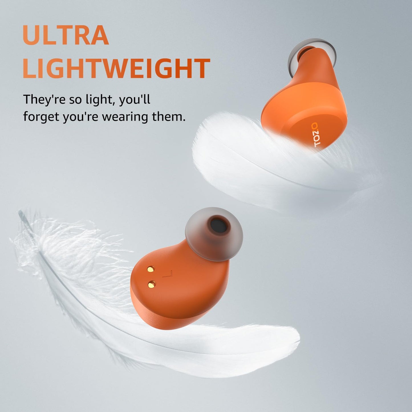 TOZO A1 Wireless Earbuds Bluetooth 5.3 Light Weight in Ear IPX5 Waterproof Headphones 2 Mic for AI Calls, Immersive Premium Sound Bass Headset with Charging Case, 32 Presets EQ Customization via App