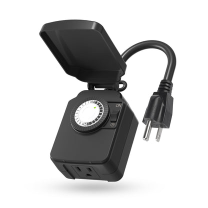 BN-LINK Outdoor 24-Hour Mechanical Timer Outlet, 1 Grounded Outlet 🍁 All In One Marketplace Canada