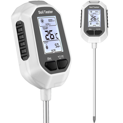 5-in-1 Soil Moisture Meter Digital Plant Temperature/Soil Moisture/PH Meter/Sunlight Intensity/Soil Fertility Backlight LCD Display Soil Test Meter for Gardening, Farming and Outdoor Plants - Available at All In One Marketplace Canada