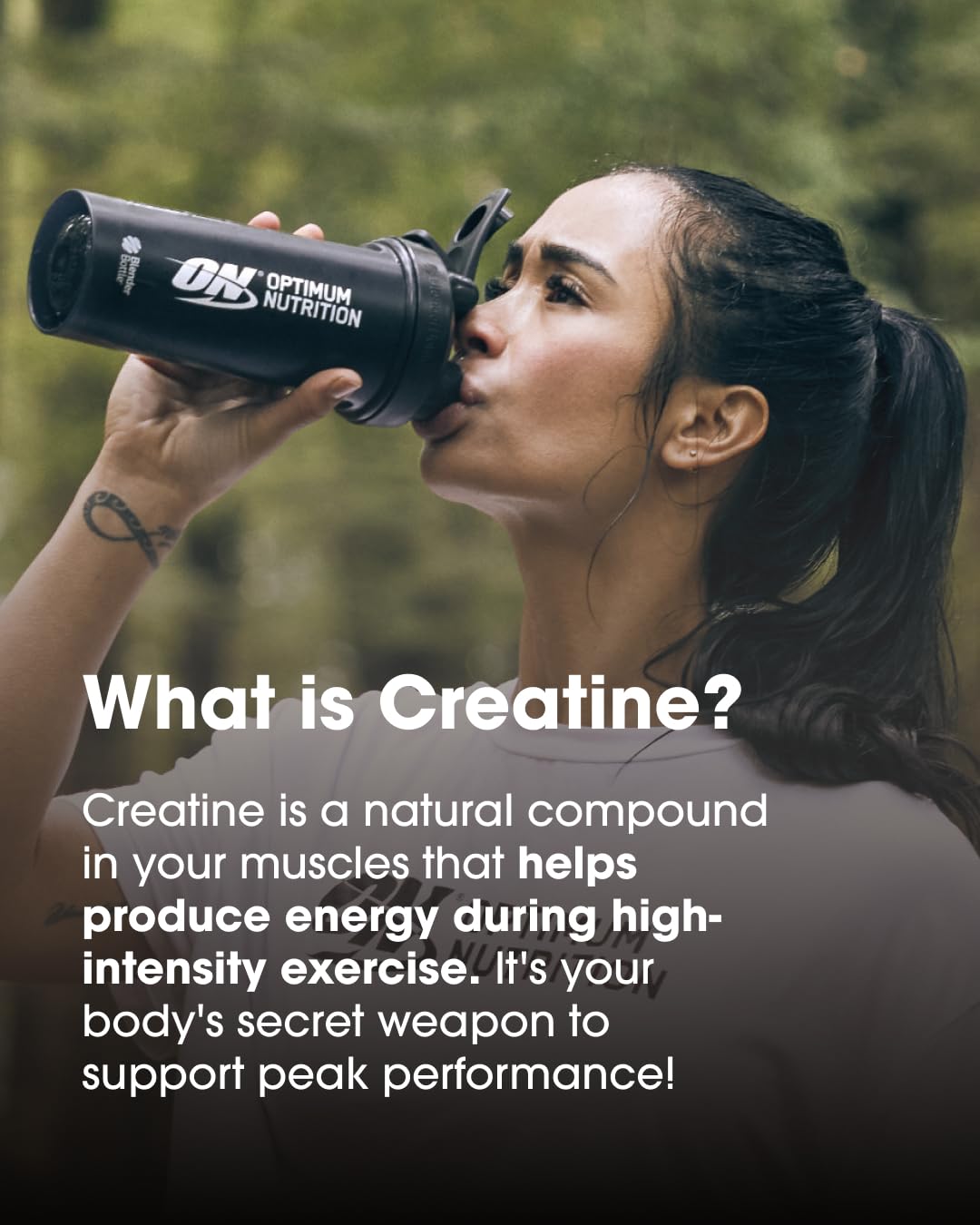Optimum Nutrition 100% Pure Creatine Monohydrate Micronized Powder, Unflavored, 300g - 60servings (packaging may vary)
