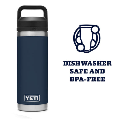 YETI Rambler 18 oz Bottle, Vacuum Insulated, Stainless Steel with Chug Cap, Navy YETI