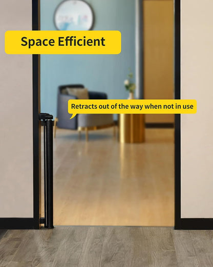 Retractable Baby Gates for Stairs, 55 Wide Mesh Dog Gate for Doorways, 33.6" Tall Easy to Use Pet Fence for The House, Toddler Safety Essentials Indoor&Outdoor, Black
