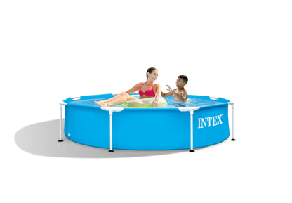 INTEX 28205EH Metal Frame Above Ground Swimming Pool: 8ft x 20in – Puncture-Resistant Material – Easy Assemble – Rust Resistant – 483 Gallon Capacity Intex