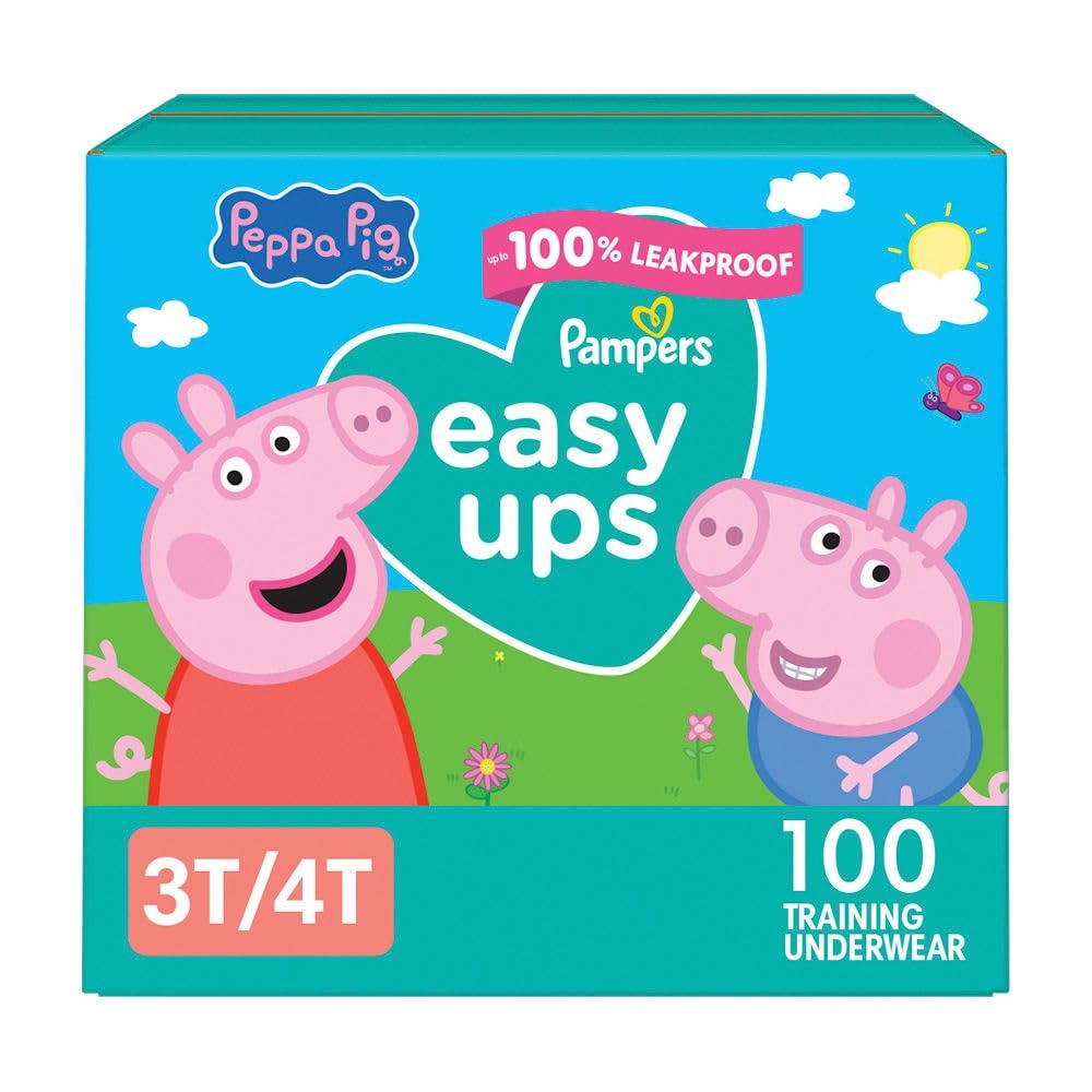 Pampers Easy Ups Training Underwear Peppa Pig Size 5 3T-4T, 100 Count