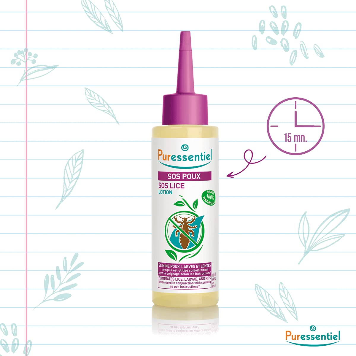 Puressentiel 100% Natural SOS Lice Treatment Lotion & Comb, for Kids -100ml