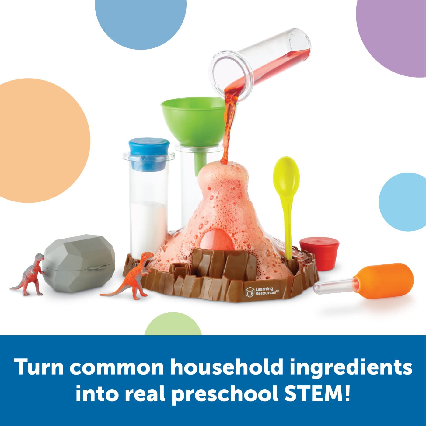 Learning Resources Fizzy Volcano, 13 Pieces, Ages 4+, Preschool Science Lab, Science Kits for Kids, Science Experiments for Kids,STEM Toys for Kids Learning Resources