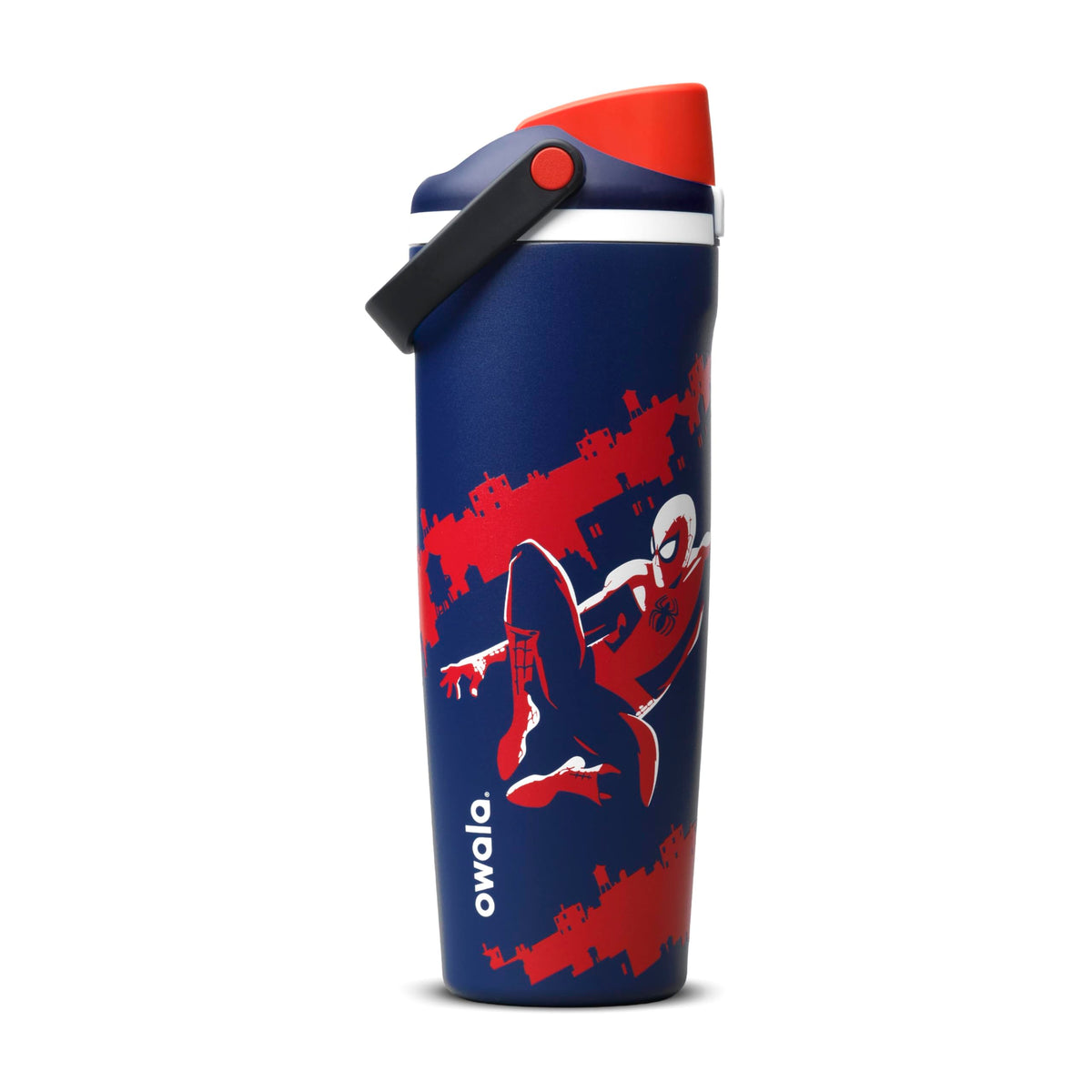 Marvel Owala FreeSip Sway Insulated Stainless Steel Water Bottle with Two-Way Spout, Built-In Straw and Bucket Handle, Made for Travel, School, and Sports, 30oz, BPA Free, Leak Proof, Swing of Things