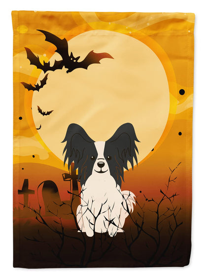 Caroline's Treasures BB4342GF Halloween Papillon Black White Flag Garden Size, Small, Multicolor