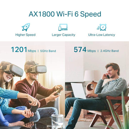 TP-Link AX1800 WiFi Extender Internet Booster RE605X-WiFi 6 Range Extender Covers up to 1500 Sq.ft and 25 Devices, Dual Band, Up to 1.8Gbps Speed, AP Mode w/Gigabit Port, APP Setup, OneMesh Compatible TP-Link