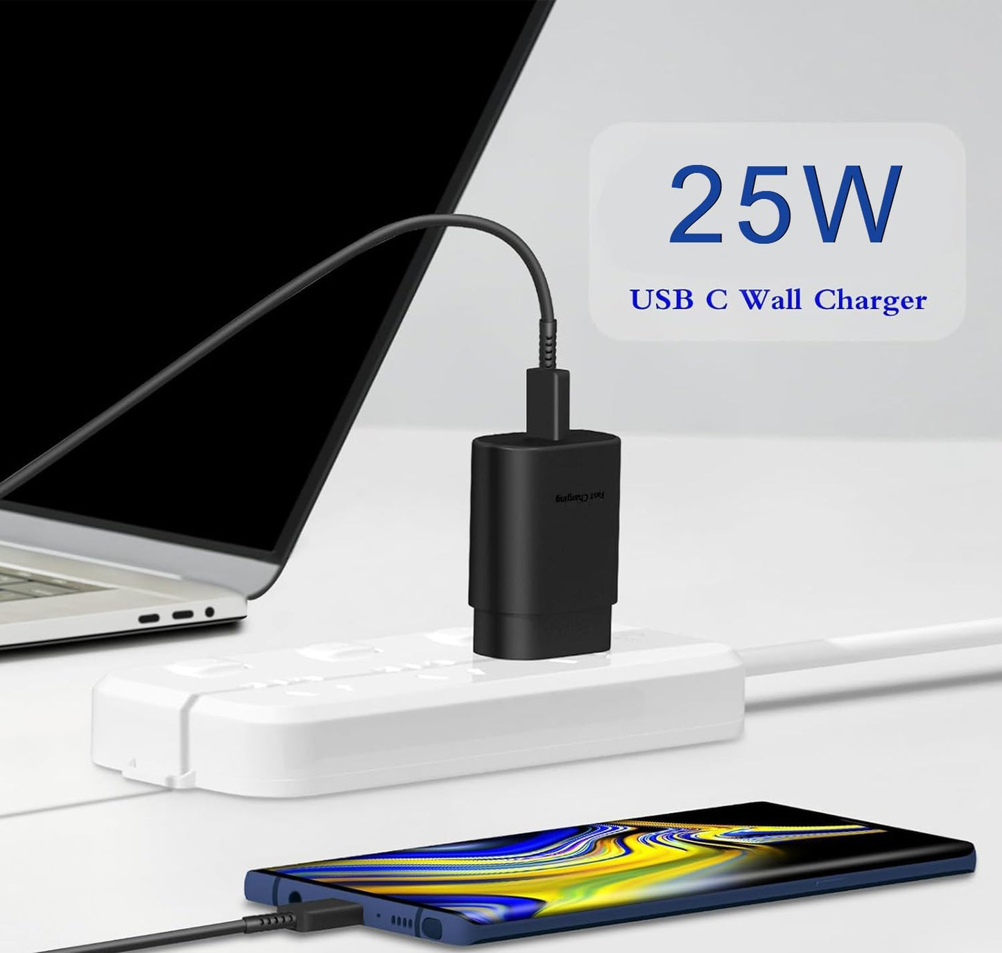 USB C Chargers，25W USB C Wall Charger Fast Charging，Fast Charger Type C for Samsung Galaxy S25 Ultra/S25/S25+/S24+/S24 Ultra/S24/S24+/S23 Ultra/S22 Ultra/S21【2 Pack】