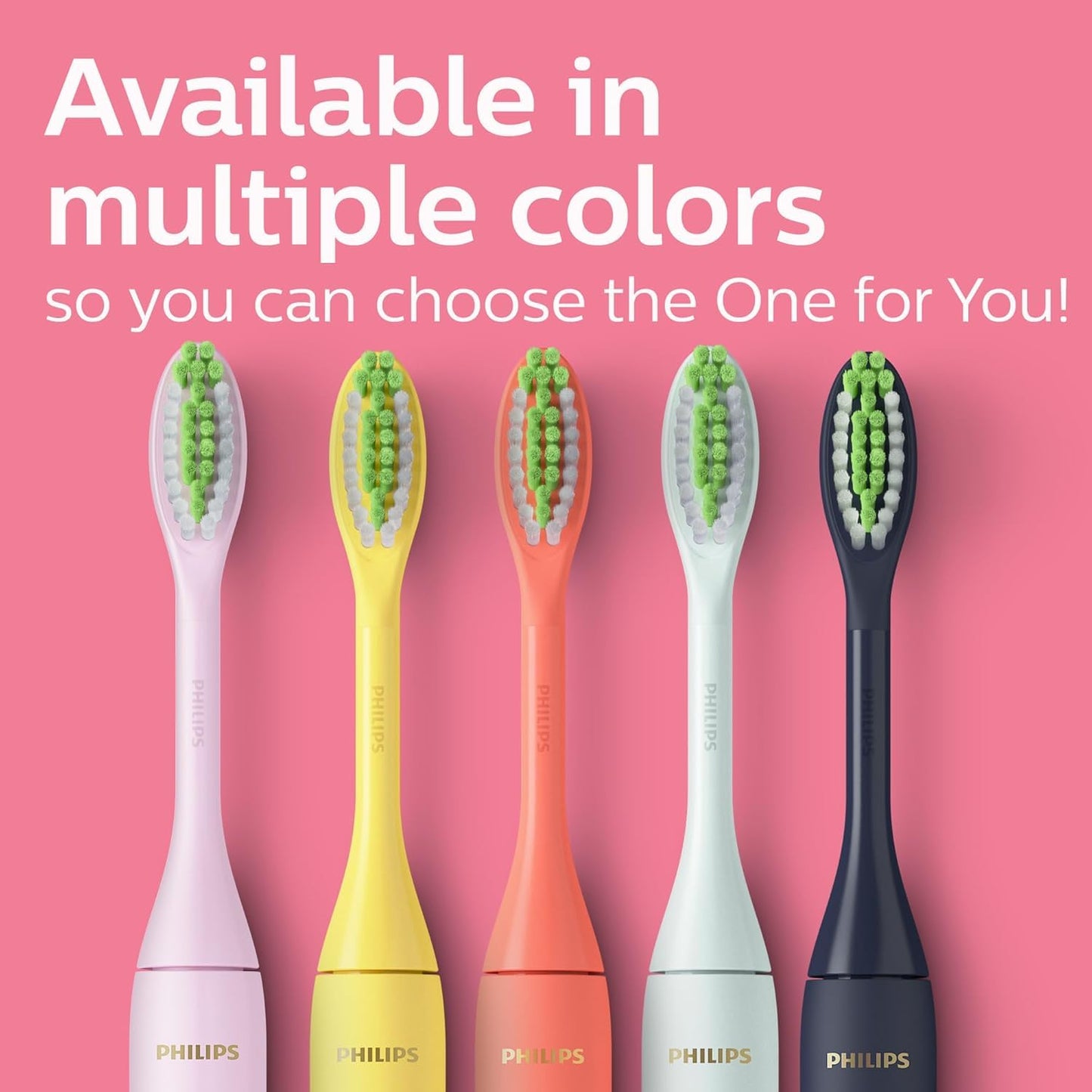 Philips One by Sonicare Battery Toothbrush, Brush Head Bundle, Manhattan Pink, BD3003/AZ Philips Sonicare