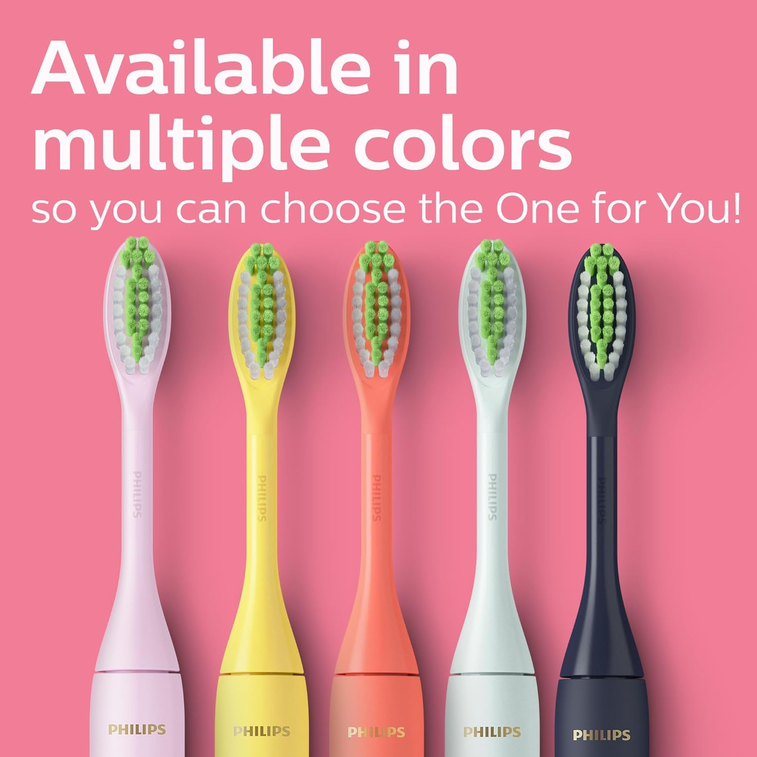 Philips One by Sonicare Battery Toothbrush, Brush Head Bundle, Manhattan Pink, BD3003/AZ Philips Sonicare