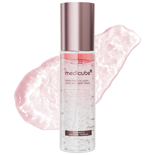 medicube Pink PDRN Collagen Glow Jelly Mist Serum | Dual-Texture Mist Serum with Niacinamide, Glutathione, Ceramide & Hyaluronic Acid | Lightweight for Deep Hydration, Radiance & Plump-Looking Skin - Available at All In One Marketplace Canada