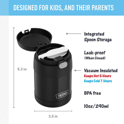 THERMOS FUNTAINER Kids Food Jar with Spoon, 10oz, Black 🍁 All In One Marketplace Canada