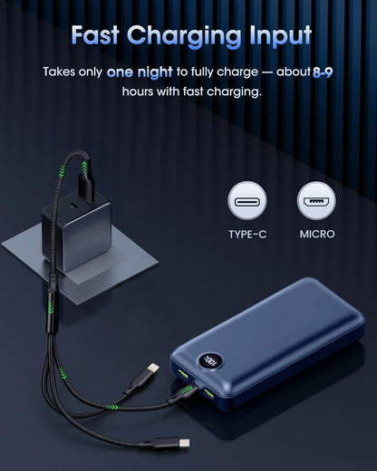 Power Bank Fast Charging 50000mAh- 22.5W Portable Charger USB C Quick Charge with 3 Outputs & 2 Inputs LED Display Huge Capacity External Battery Pack for iPhone, Samsung, iPad etc