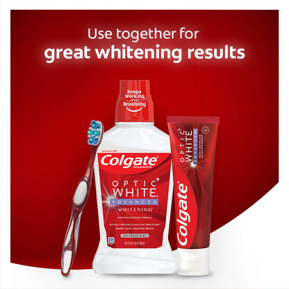 Colgate Optic White Advanced Teeth Whitening Toothpaste, Sparkling White, 133 Ml, 3 Count Colgate
