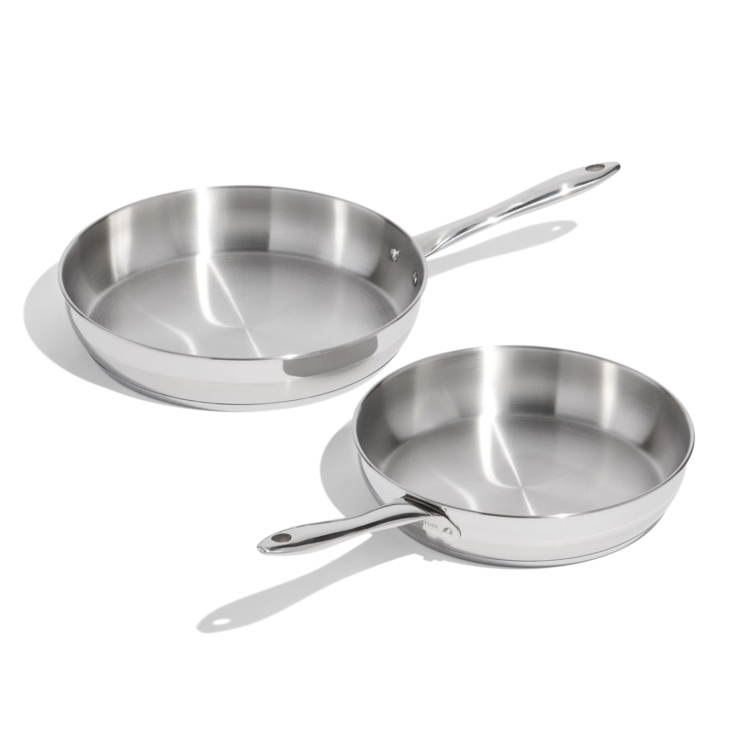Lagostina Moderna 2 Piece Stainless Steel Pan Set (26cm / 10in and 30cm / 12in), Commercial Capsule Base, Induction Safe Cookware, Dishwasher and Oven Safe up to 400ºF / 204ºF, Silver 🍁 All In One Marketplace Canada Lagostina