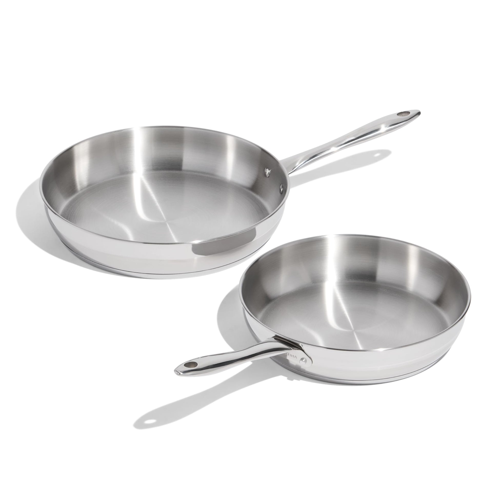 Lagostina Moderna 2 Piece Stainless Steel Pan Set (26cm / 10in and 30cm / 12in), Commercial Capsule Base, Induction Safe Cookware, Dishwasher and Oven Safe up to 400ºF / 204ºF, Silver 🍁 All In One Marketplace Canada Lagostina