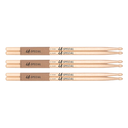LA Specials Hickory 5A Drum Sticks, Wood Tip, 3-Pair Pack