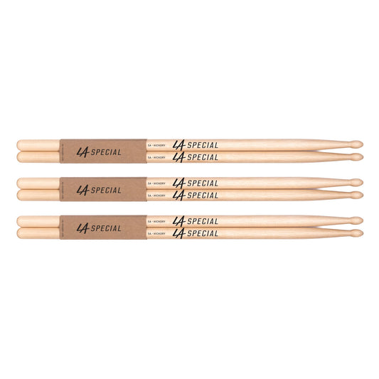 LA Specials Hickory 5A Drum Sticks, Wood Tip, 3-Pair Pack 🍁 All In One Marketplace Canada