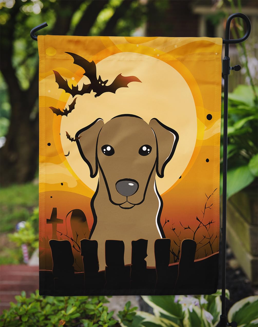 Caroline's Treasures BB1792GF Halloween Chocolate Labrador Garden Size Flag, Small, Multicolor
